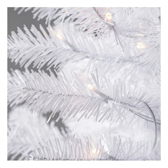 4 ft Pre-Lit Indiana Spruce White Valentine's Christmas Tree, Clear LED Lights - Picture 3 of 7